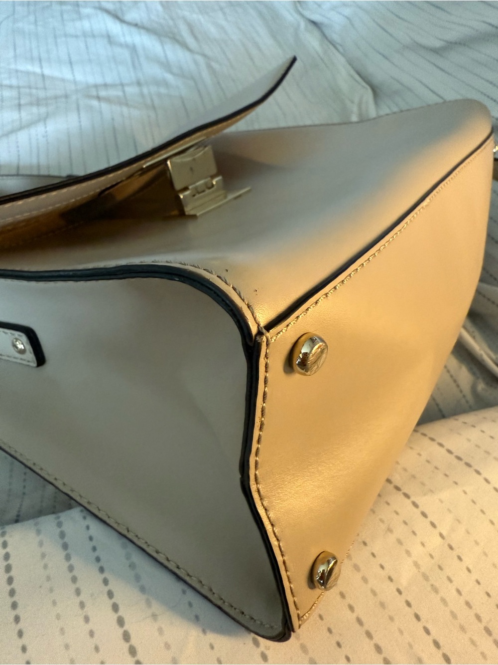Kate Spade New York 100% Leather Cream Top Handle Crossbody Satchel - Picture 12 of 14